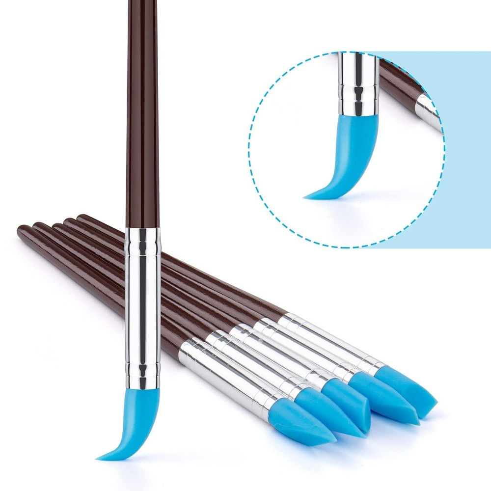 Clatoon 10Pcs Silicone Clay Sculpting Tool, Modeling Dotting Tool & Pottery C...