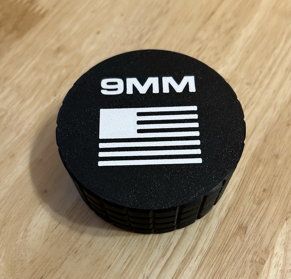 9mm Ammunition Disc Container Frag Pattern 25 Rounds Made In The USA