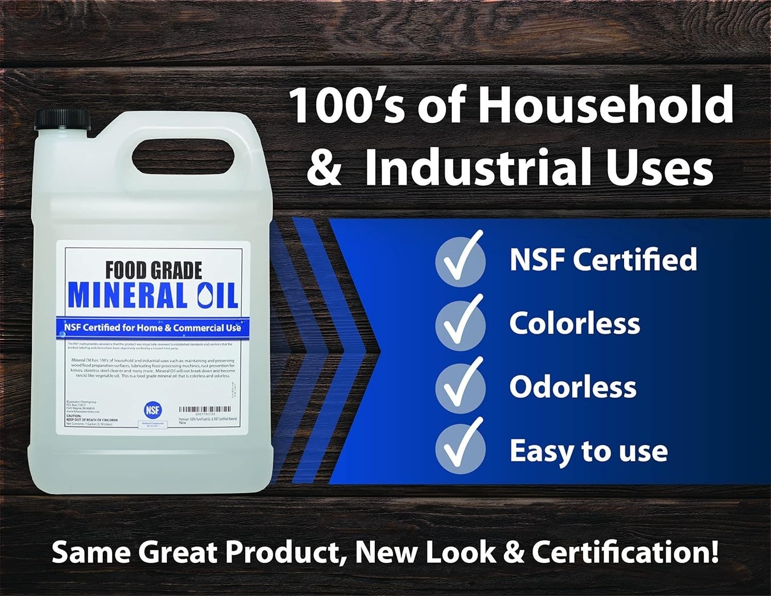 Food Grade Mineral Oil 1 Gallon For Wood Cutting Boards, Butcher Block, Odorless