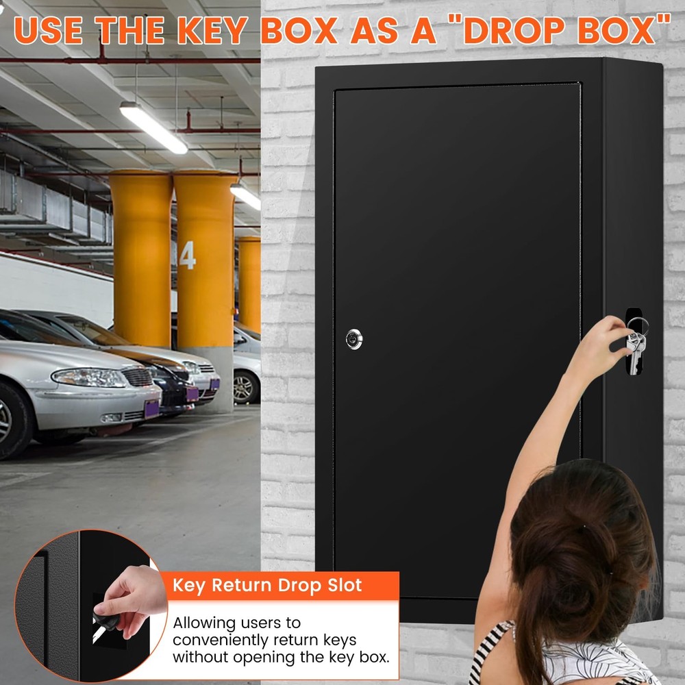 376 Keys Key Lock Box Wall Mount with 376 Numbered Hooks and 376 Colored Key ...
