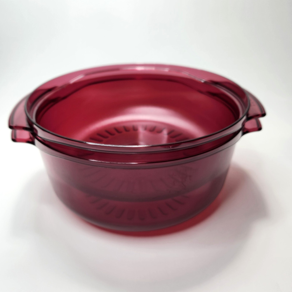 Vintage Tupperware TupperWave 5 Piece Cranberry Red Stack Cooker