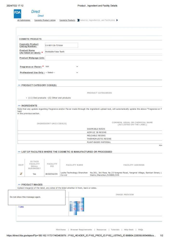 Resin False Teeth Solid Glue Moldable Teeth Gap Denture Temporary Tooth Repair
