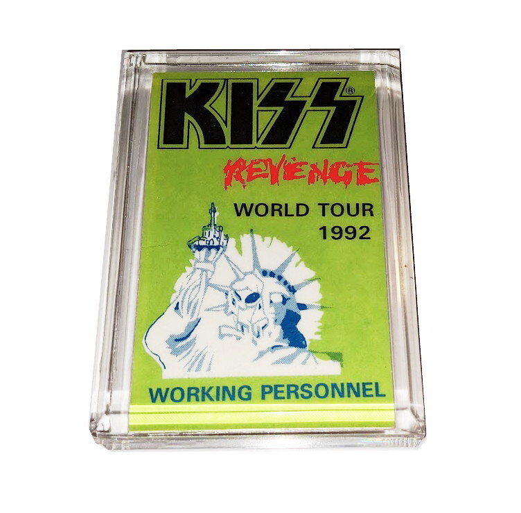 Real OTTO KISS Backstage Pass 1992 Revenge World Tour Paperweight with C.O.A.