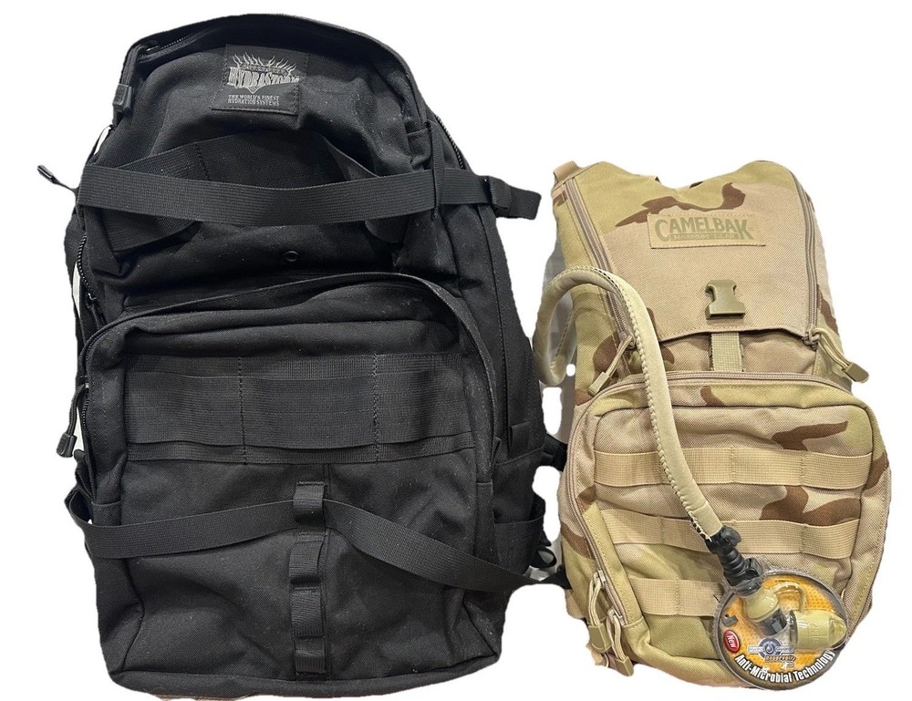 Hydrastorm Black Tactical Carrier Backpack With Camelbak Maximum Hydration Pack