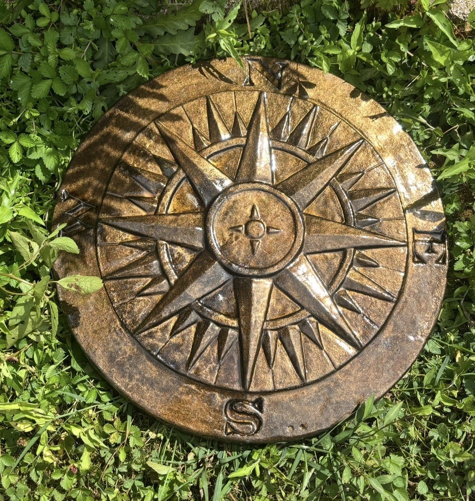 Compass Nautical Cement Stepping Stone