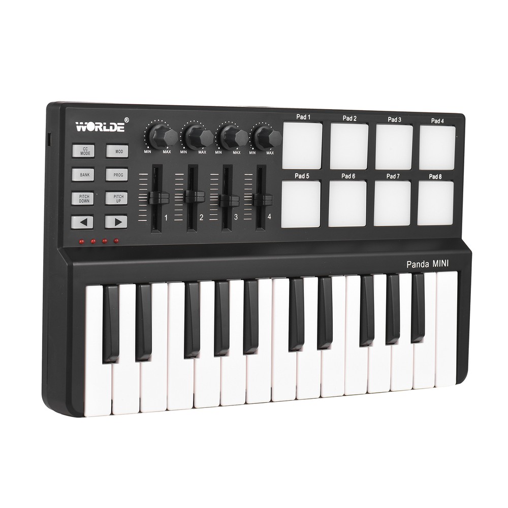 WORLDE Panda Mini Portable 25-Key USB Keyboard & Drum Pad MIDI Controller Z4R9