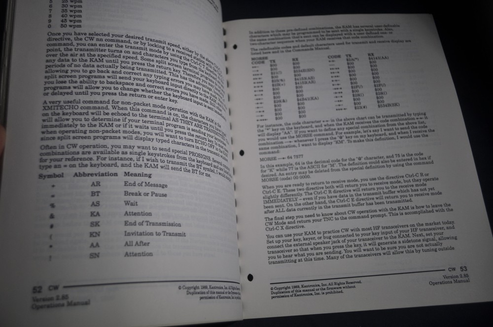 Kantronics Operations Manual KAM*KPC4*KPC2400*KPC1*KPC2