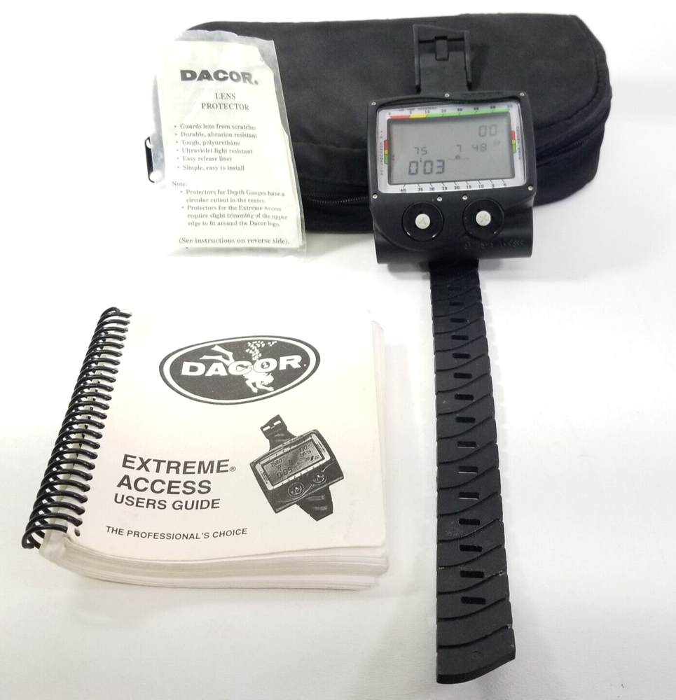 Dacor Extreme Access Wireless Hoseless Scuba Dive Wrist Computer + Case, Manual