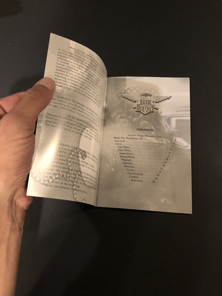 seek and destroy ps2 manual Only