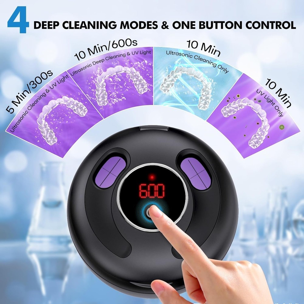 Effortless Ultrasonic Cleaning Machine - 45kHz Technology for Nightguards & More