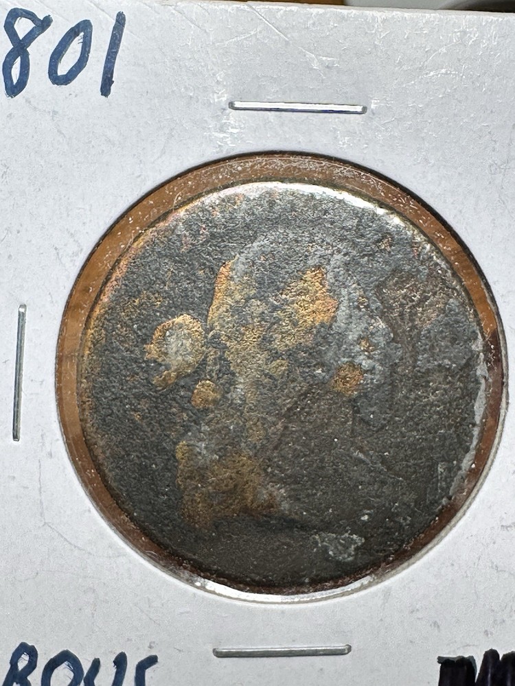 (2) 1801 Draped Bust Large Cent- Porous