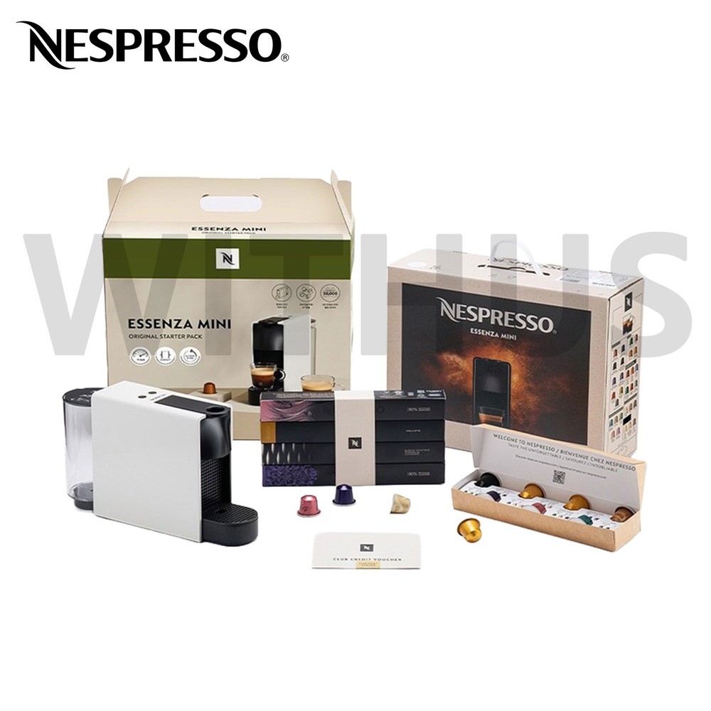 Nespresso Essenza Mini C30 Coffee Machine starter pack (Includes 47 capsules)_