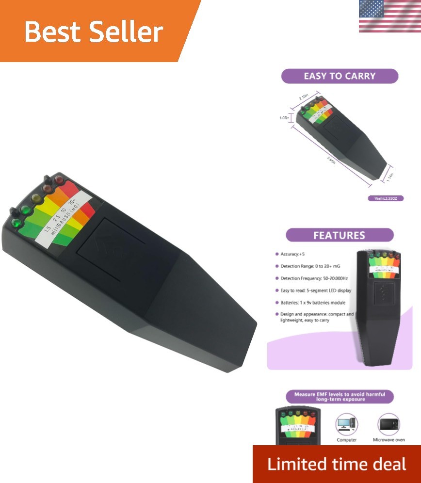 High Sensitivity Handheld EMF Detector for Ghost Seekers - Battery Included