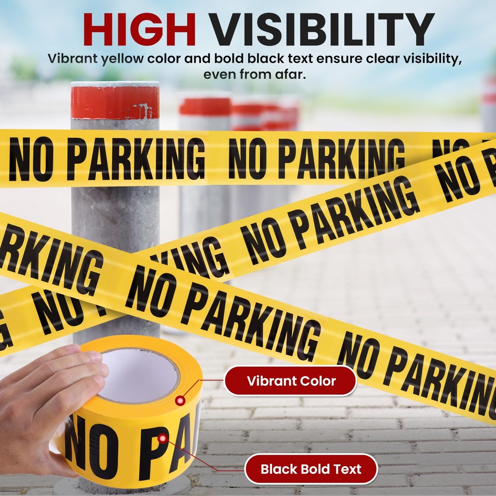 Pyle "No Parking Caution Tape Yellow" - 12 pc