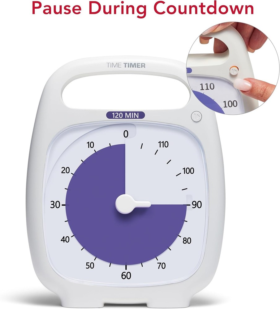 TIME TIMER PLUS 120 Minute Desk Visual Timer Countdown Timer with Portable Ha...