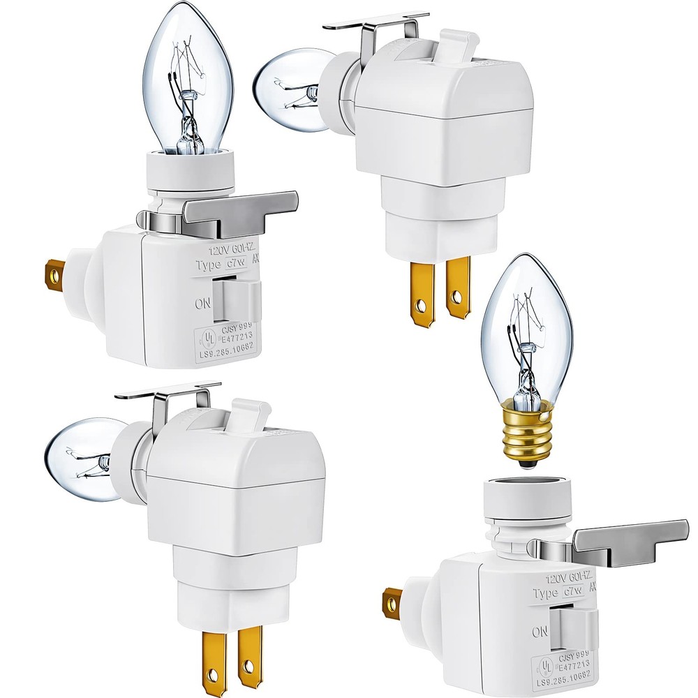 4 Sets Plug in Night Light 120V Lights into Wall Includes 7W white
