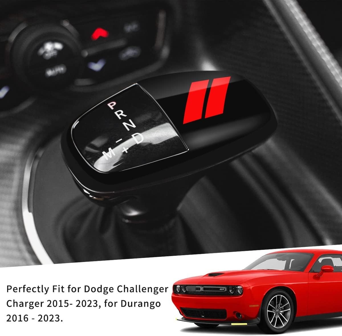 Auovo Gear Shift Knob Cover Trim for Dodge Charger Challenger Durango Accessory
