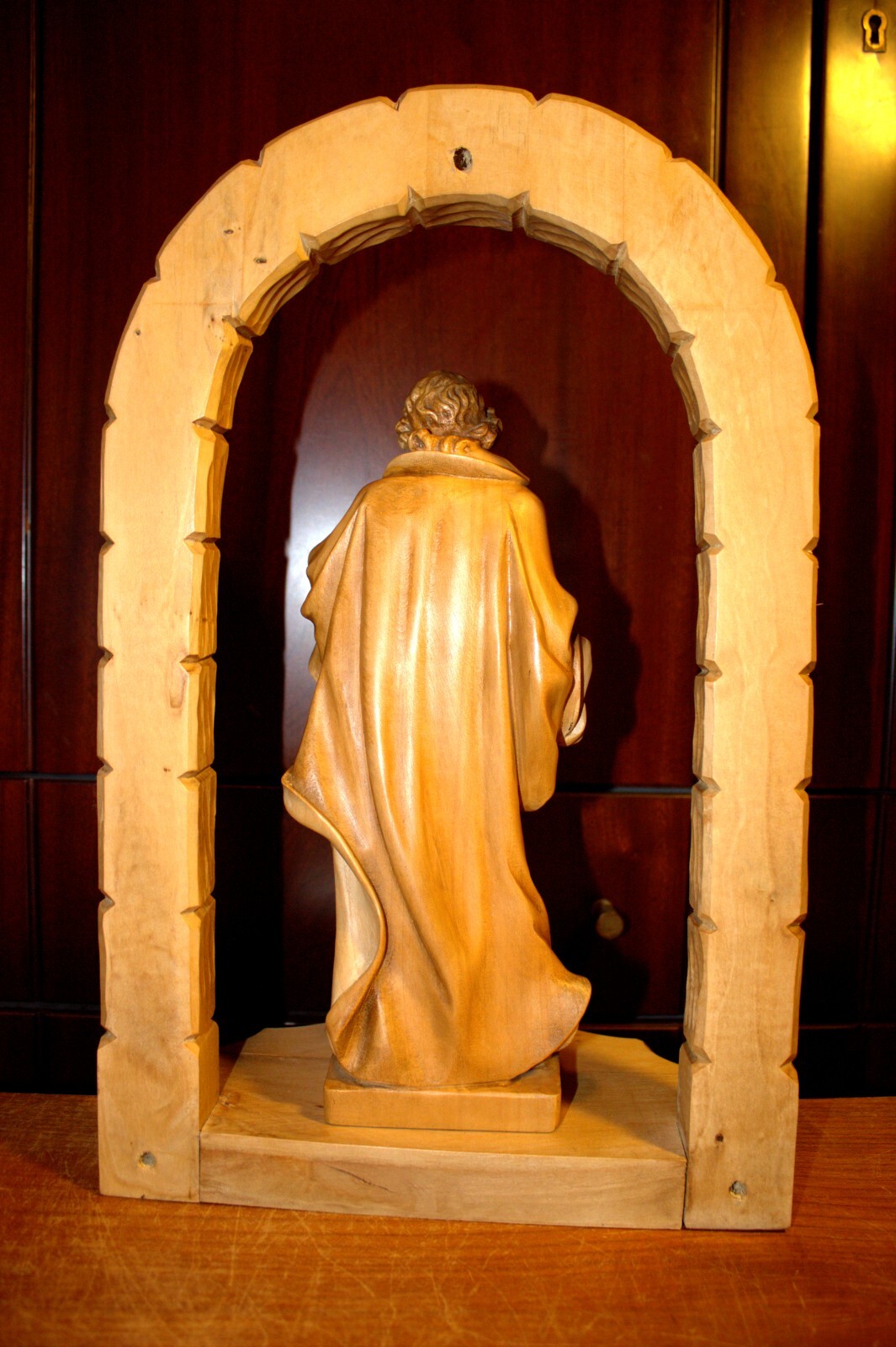 11.6"/16" HAND CARVED WOOD PATRON SAINT JOSEPH CARPENTER FIGURE STATUE SCULPTURE