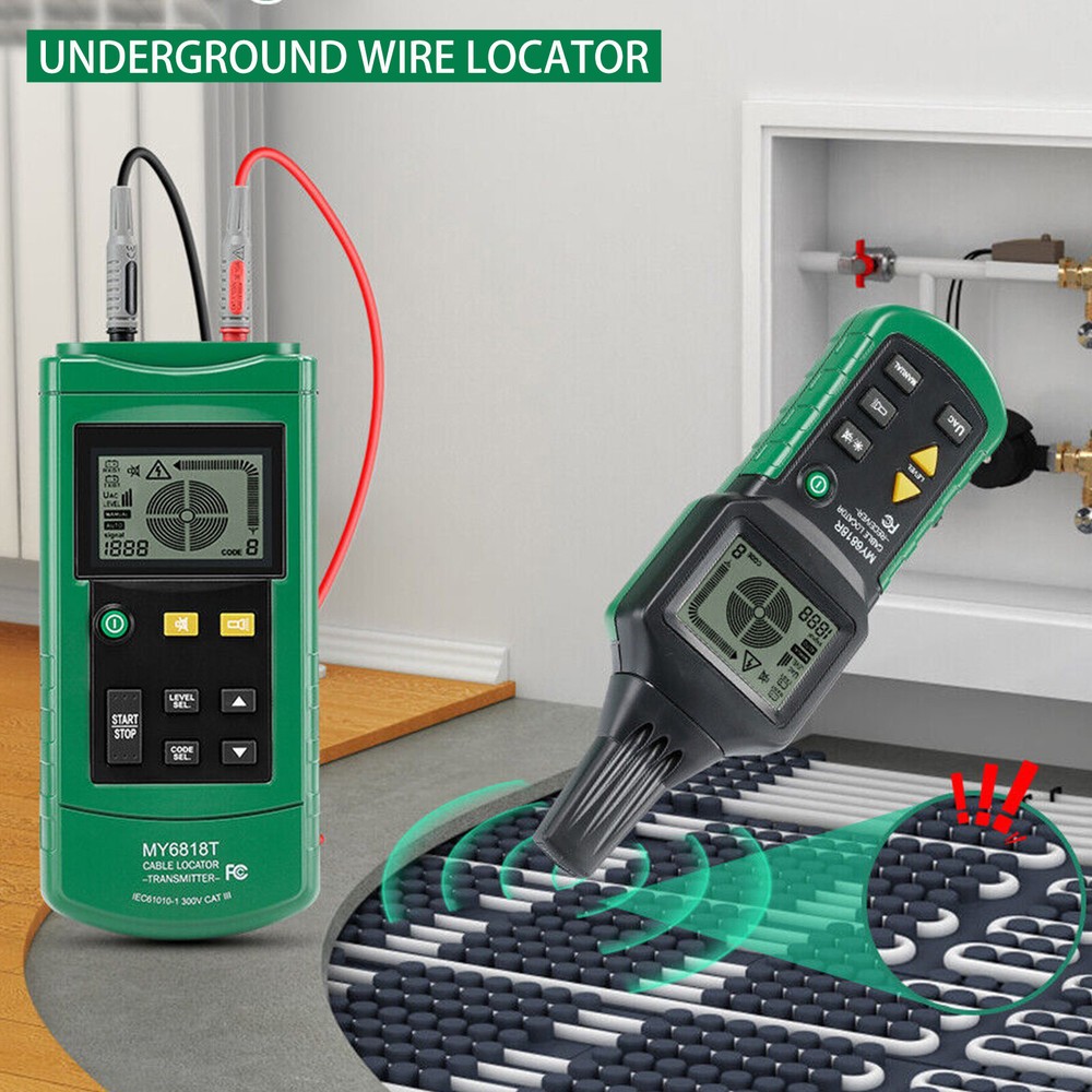 Underground Wire Locator Tester Detector Pro Cable Pipelines Tracker 1 Set