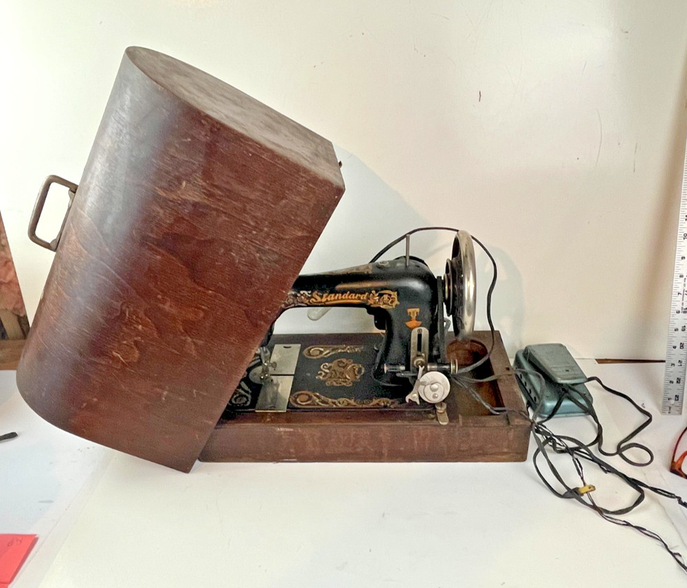 Antique ARLINGTON GEM Vibrating Shuttle Sewing Machine Treadle Head Controller C