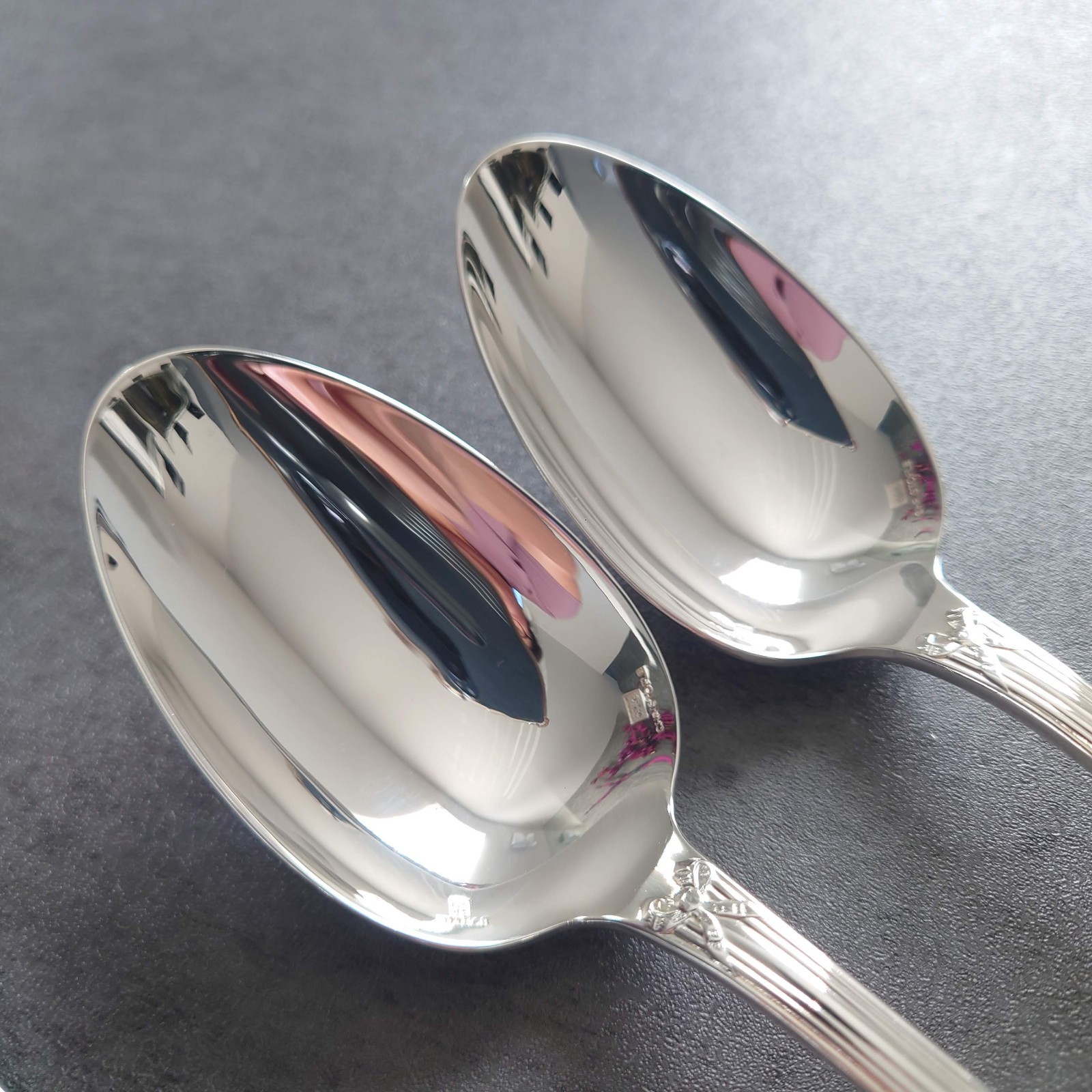 Christofle Rubans 6pcs Flatware Silverplated Table Knife Fork Spoon Excellent