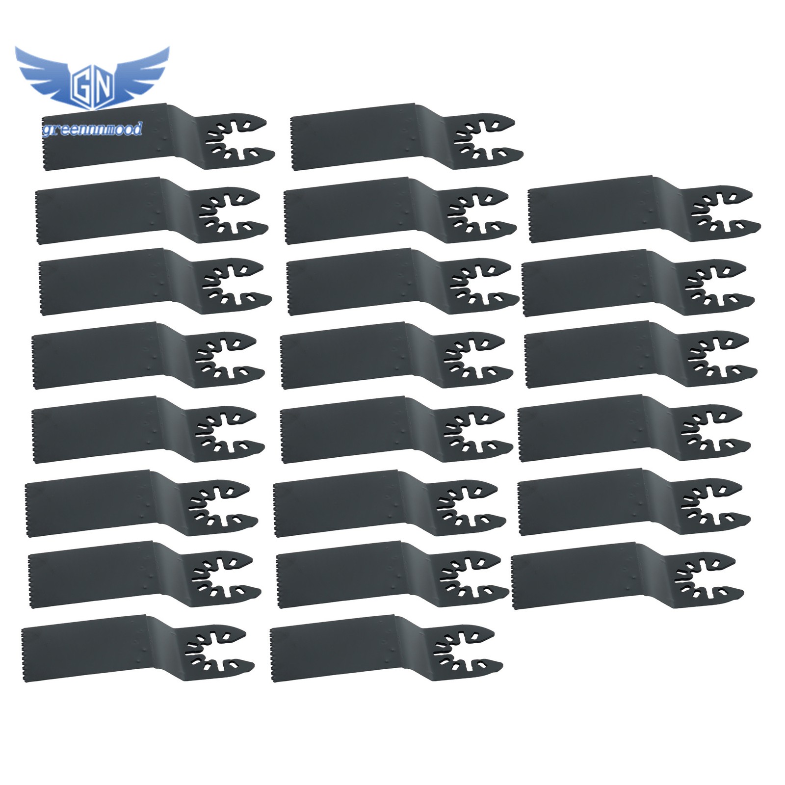 50Pack Titanium Oscillating & Curved Edge Oscillating Saw Blades for Metal Wood