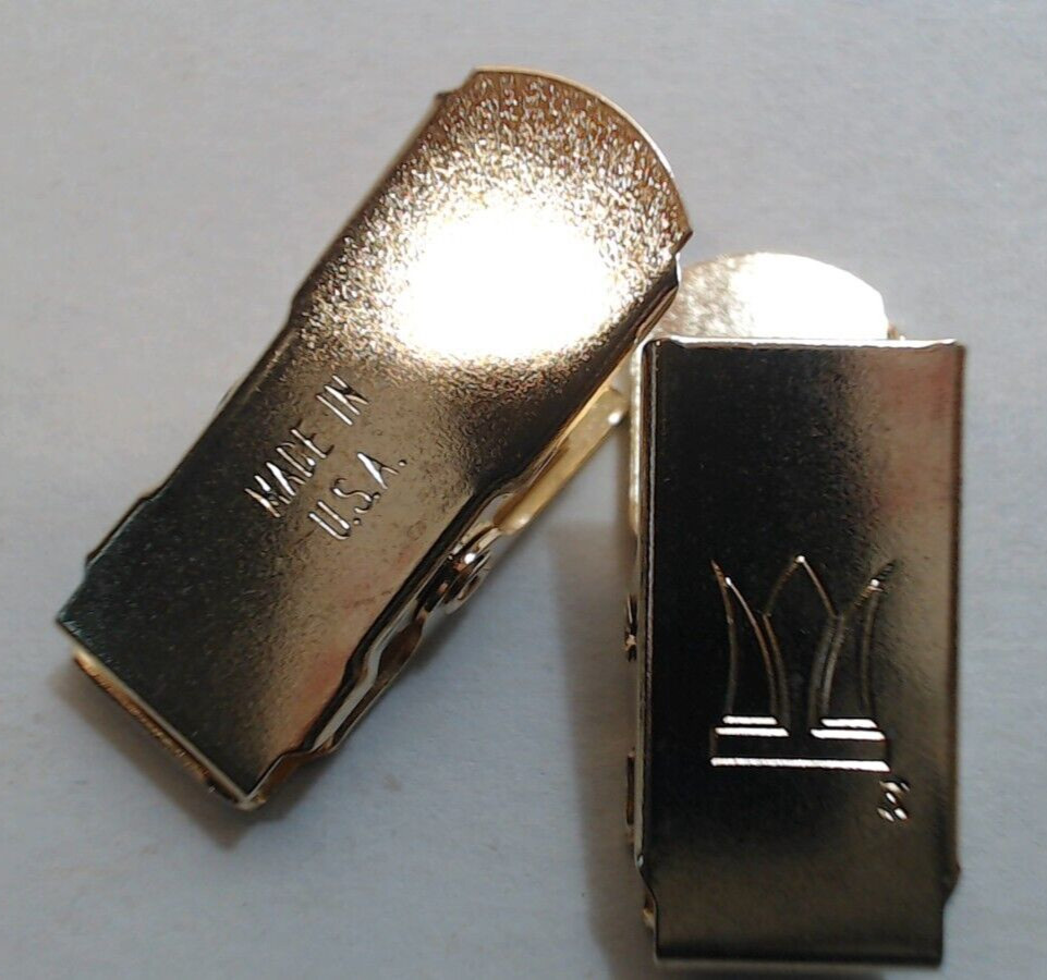 25 Small Metal Gold Tone Reseal Bag Clips Clamps Crafts Snacks Coffee USA Made