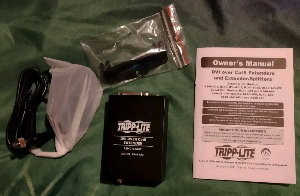 New Tripp Lite DVI Over Cat5 Extender Active Remote Unit Model B140-1A0