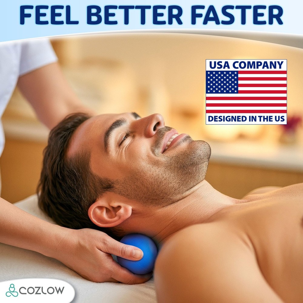Double Lacrosse Massage Ball - Cobalt Blue - Peanut Trigger Point Roller for ...