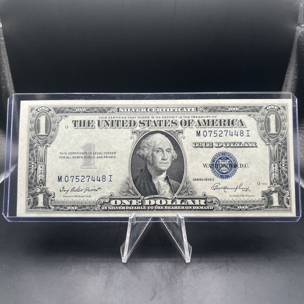 Misaligned ERROR 1935-E $1 One Dollar Silver Certificate *Crispy*