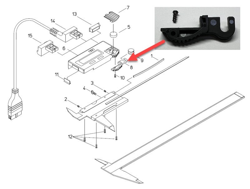 #6 kit Mitutoyo Caliper Replacement Part:  Roller Hook 09GAA073