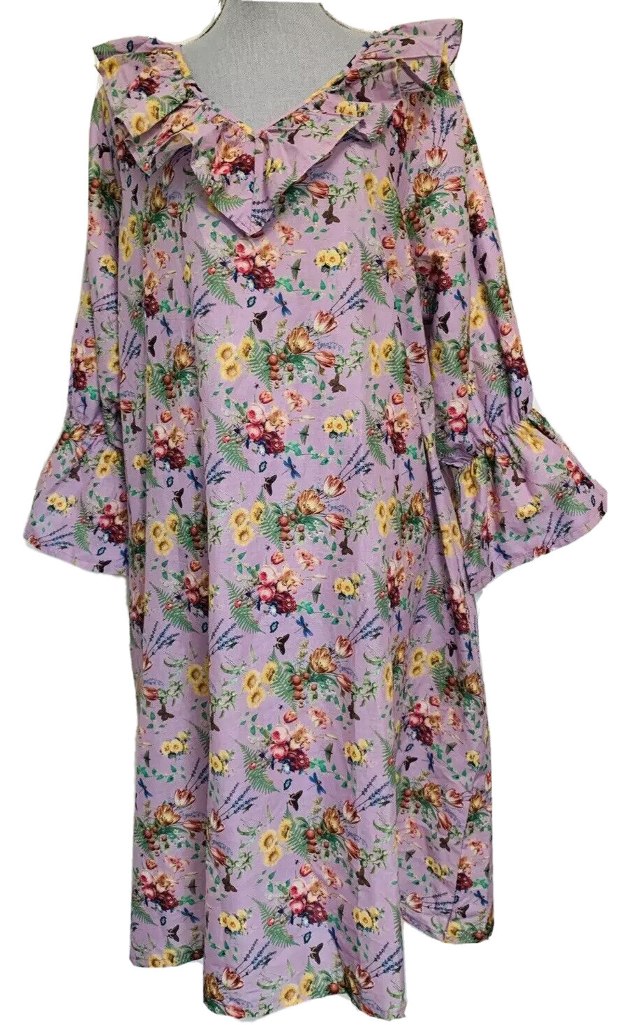 NEW Hopeless Romantic Nightgown XL / XXL 1x 2x roomy Cotton Ruffles Sleep dress