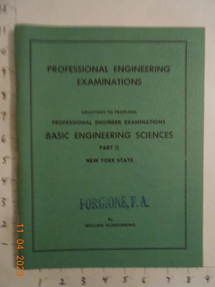 1960 Professional Engineering Examinations Mechanical Problems NY State engineer