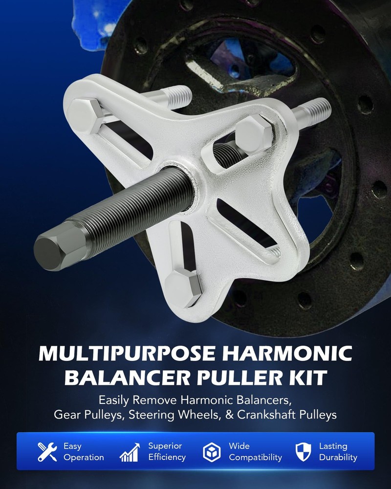 Orion Motor Tech Harmonic Balancer Puller Kit, 49pc Power Steering Black