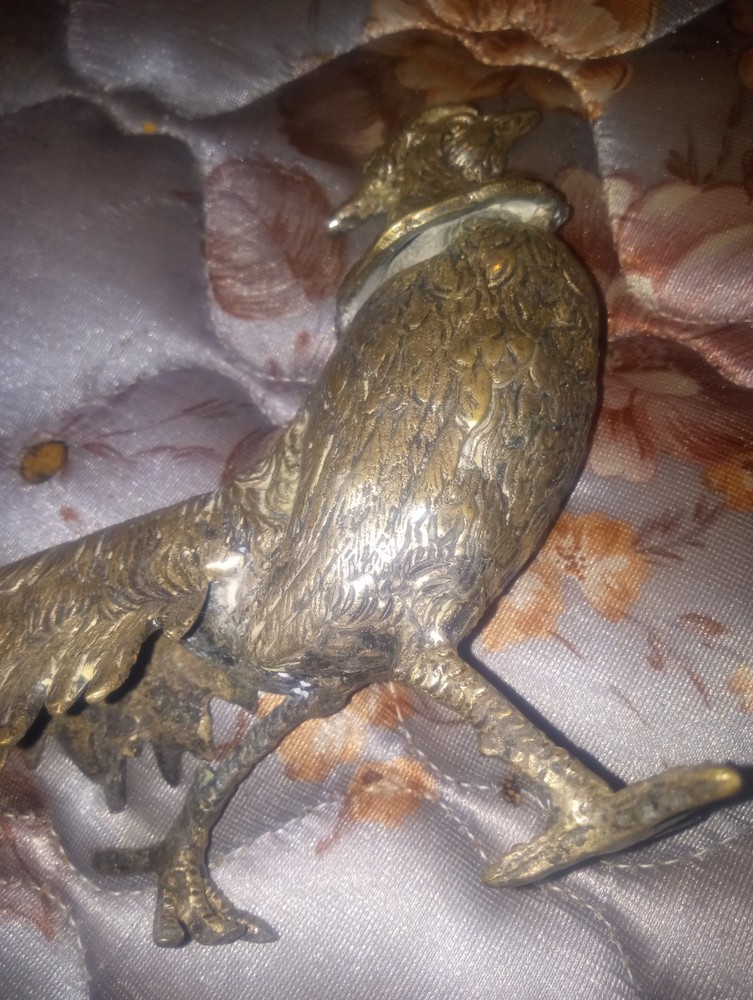 Silver Plated Pheasant Menu Holder Italy