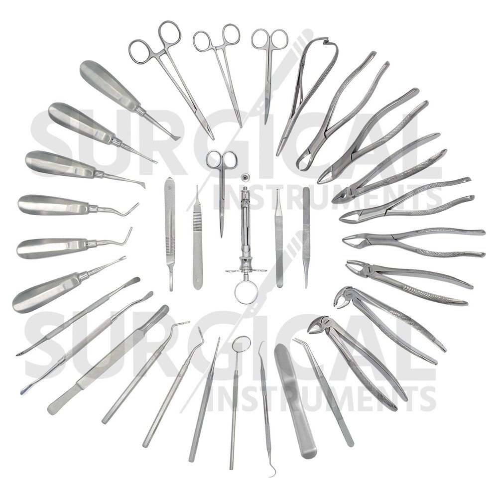 74 Pcs Oral Dental Extraction Surgery Extracting Elevators Forceps German Grade