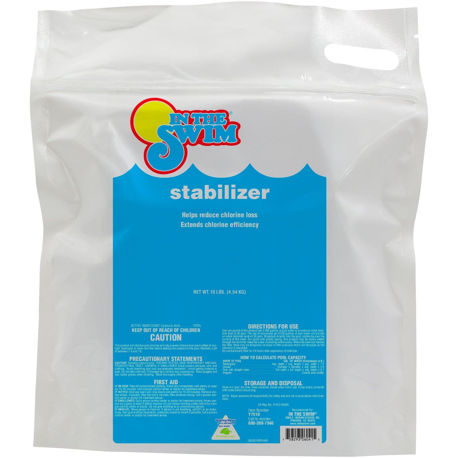 In The Swim Pool Stabilizer – 100% Cyanuric Acid for Chlorine Protection and