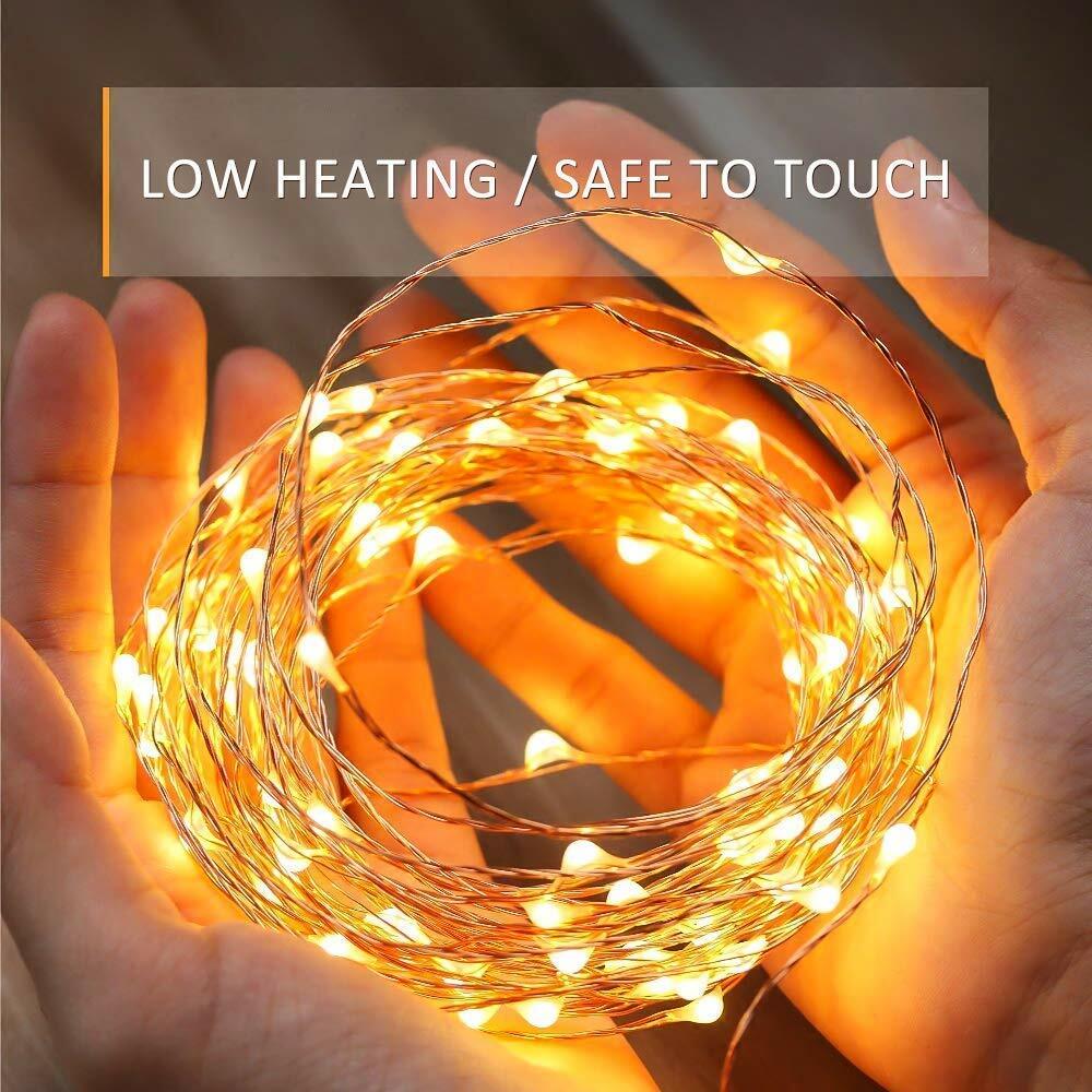 10 pack 20LED Fairy String Lights Button Cell Powered Copper Wire Mini Light 2M