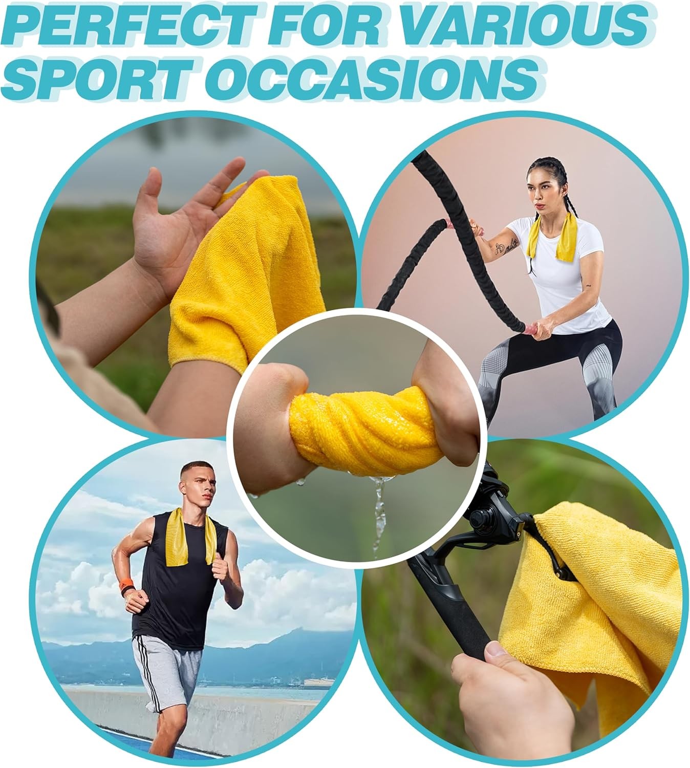 Microfiber Hiking Towels with Clip, Comfortable Cleaning of Sweat Skin or Hiking