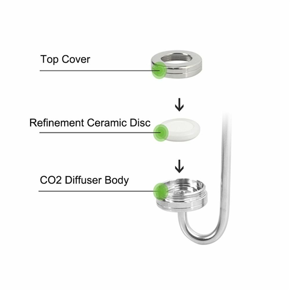 1 PC 24mm Aluminum Fish Tank CO2 Diffuser Bubble Atomizer Solenoid Regulator