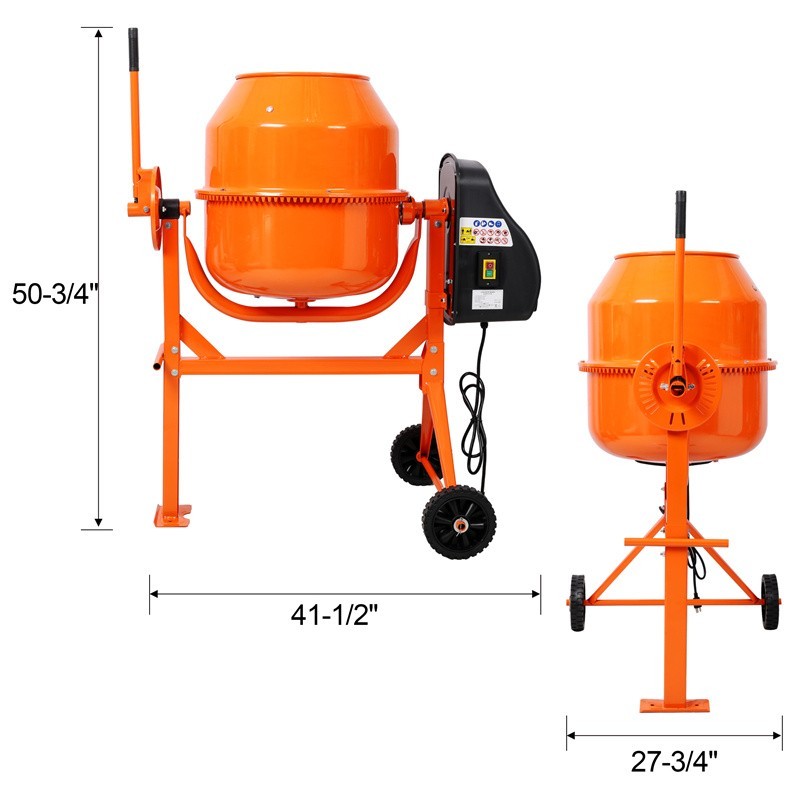 4.2Cu. Ft Electric Cement Mixer Portable Concrete Mixer Machine for Fodder