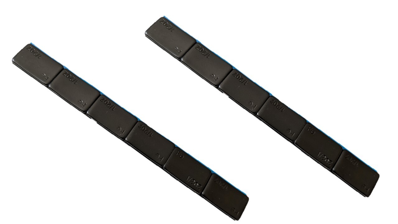 1/2oz, 0.5oz, Low Profile, Black, Adhesive Stick On Wheel Weights 36PCS