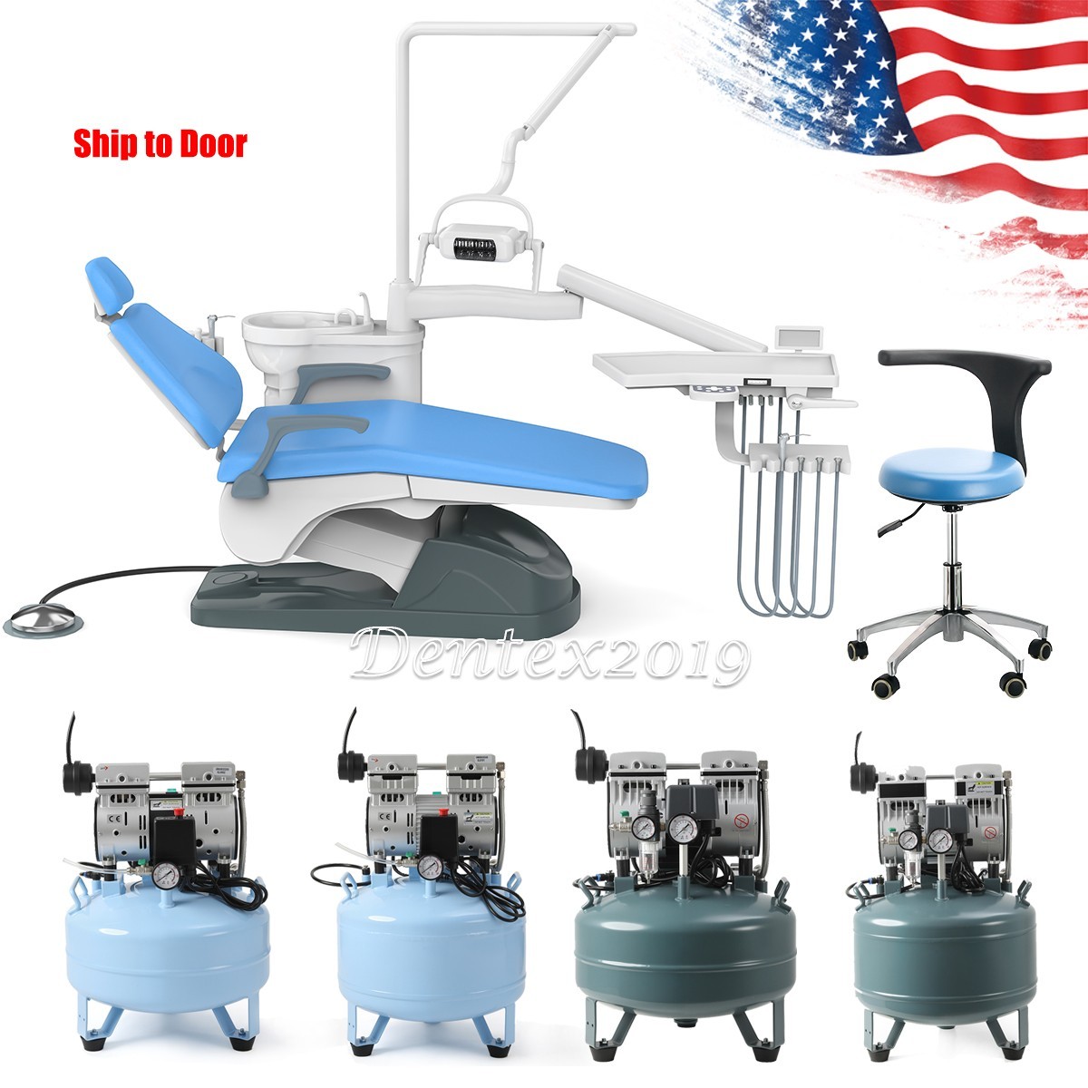 dental Unidad de silla / Compresor de aire silencioso sin aceite 24/40L