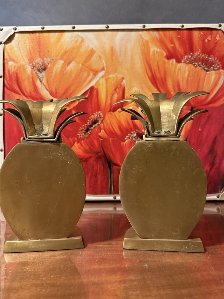 Vintage Brass Pineapple Bookends - a Pair