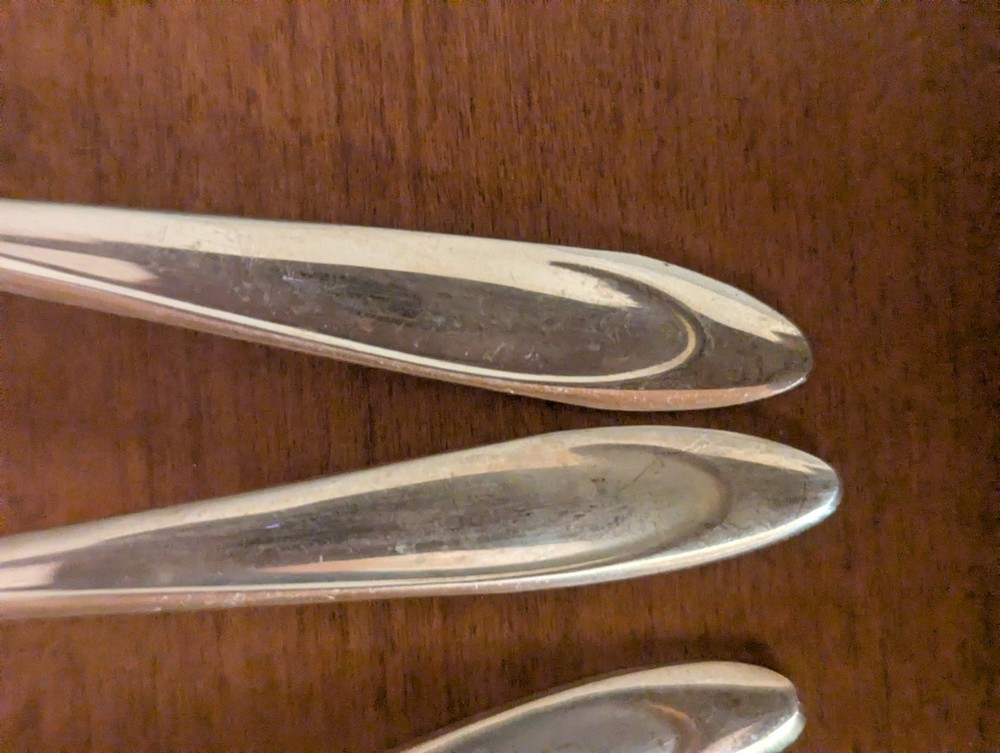 3-VINTAGE FIRST LADY SILVERPLATE -SHELL SUGAR, SUGAR SIFTER, BON BON SPOONS