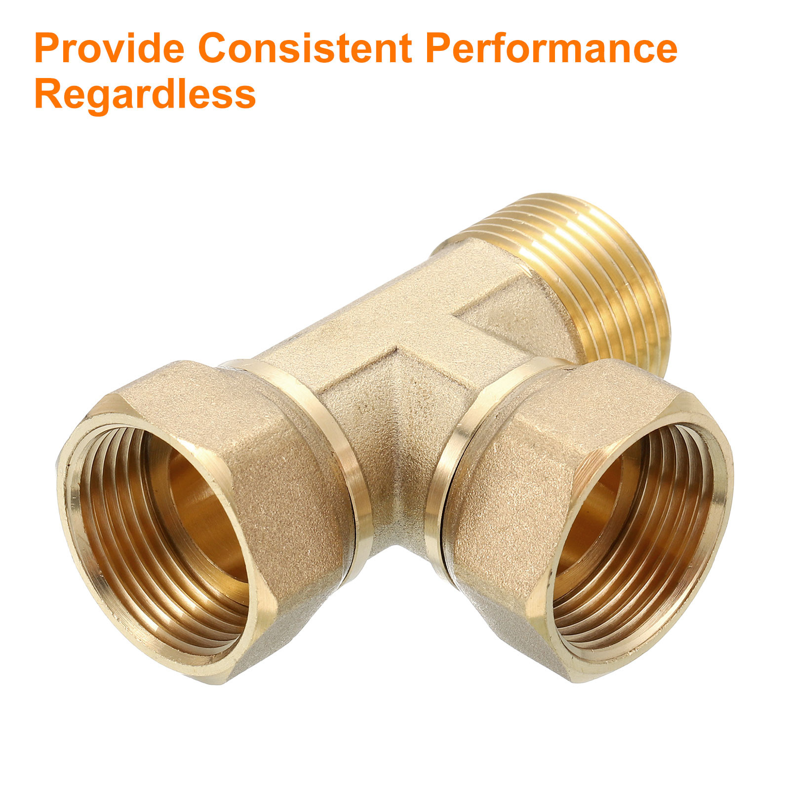 Brass Tee Swivel Pipe Fitting 3/4" 3 Way T-Connector Female x Female x Male