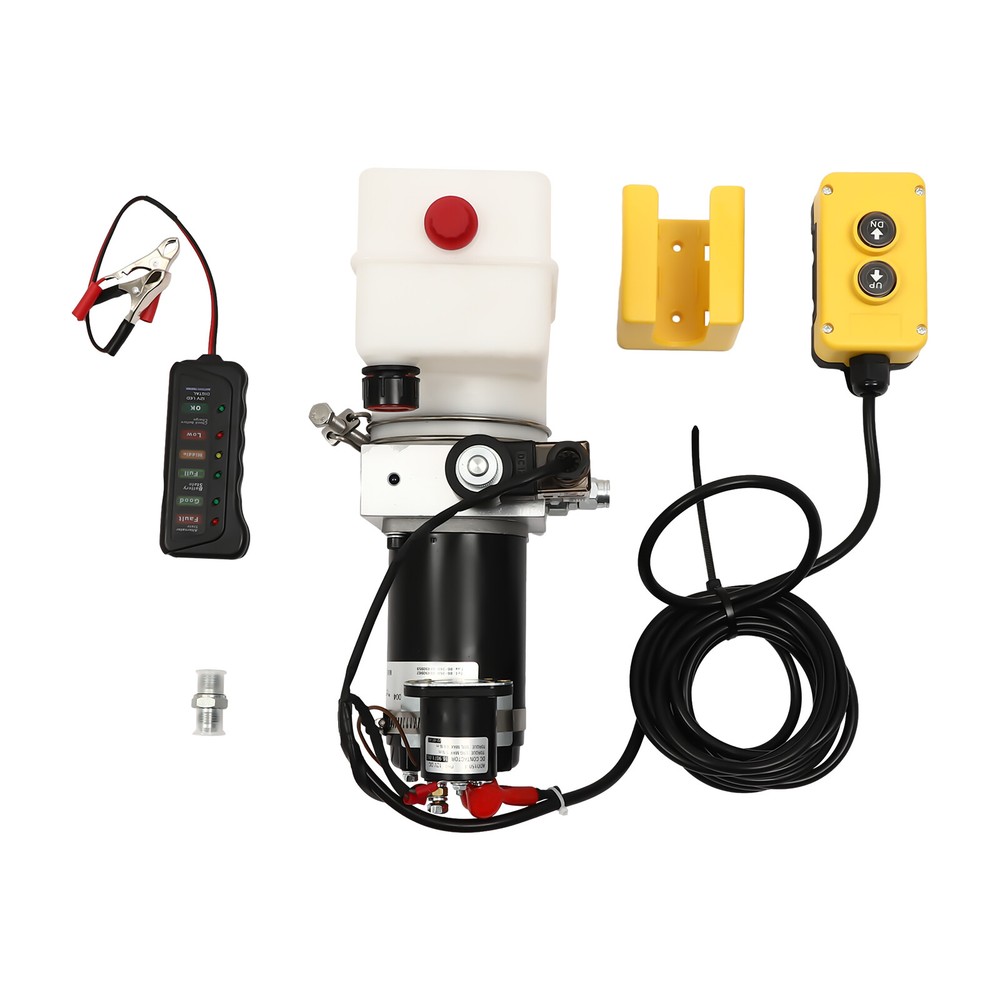 Hydraulic Power Unit 12V, Single Acting Dump Hydraulic Pump for Dump Trailer US~