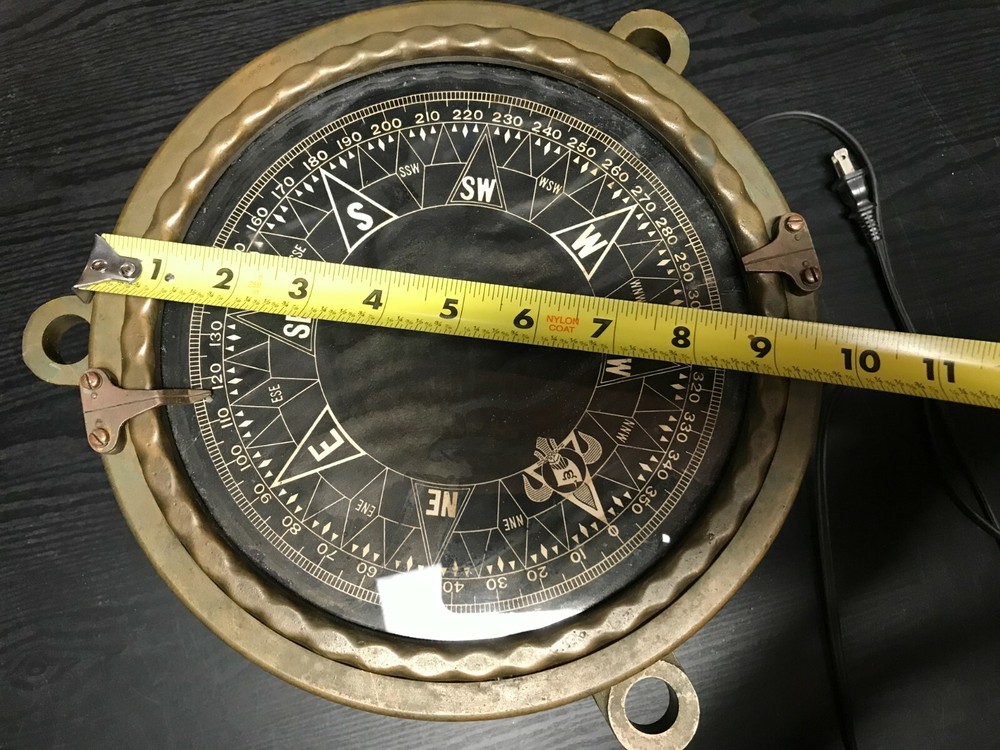 Antique Pelorus (Dumb Compass) Solid Bronze with Light