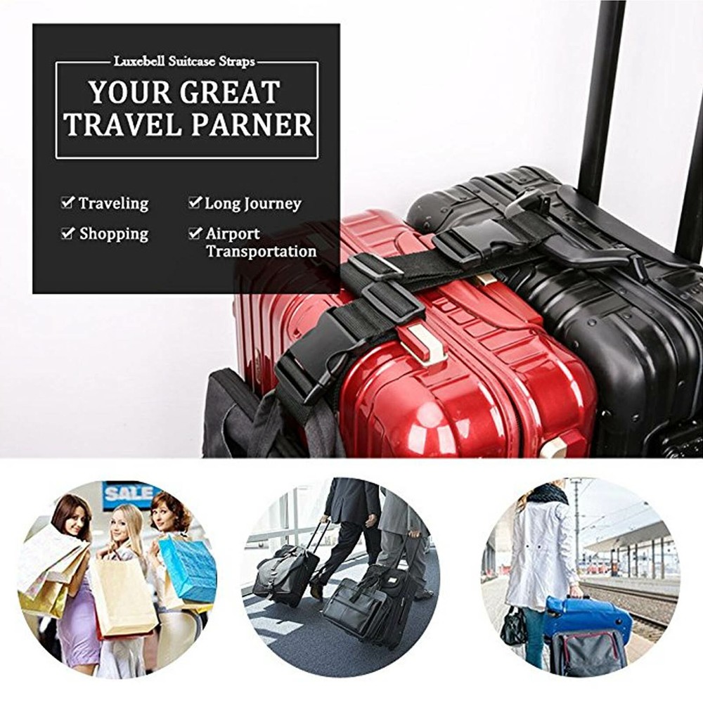 [6 Pack] Multi Adjustable & Flexible Add-A-Bag Straps for Big or Small Luggages
