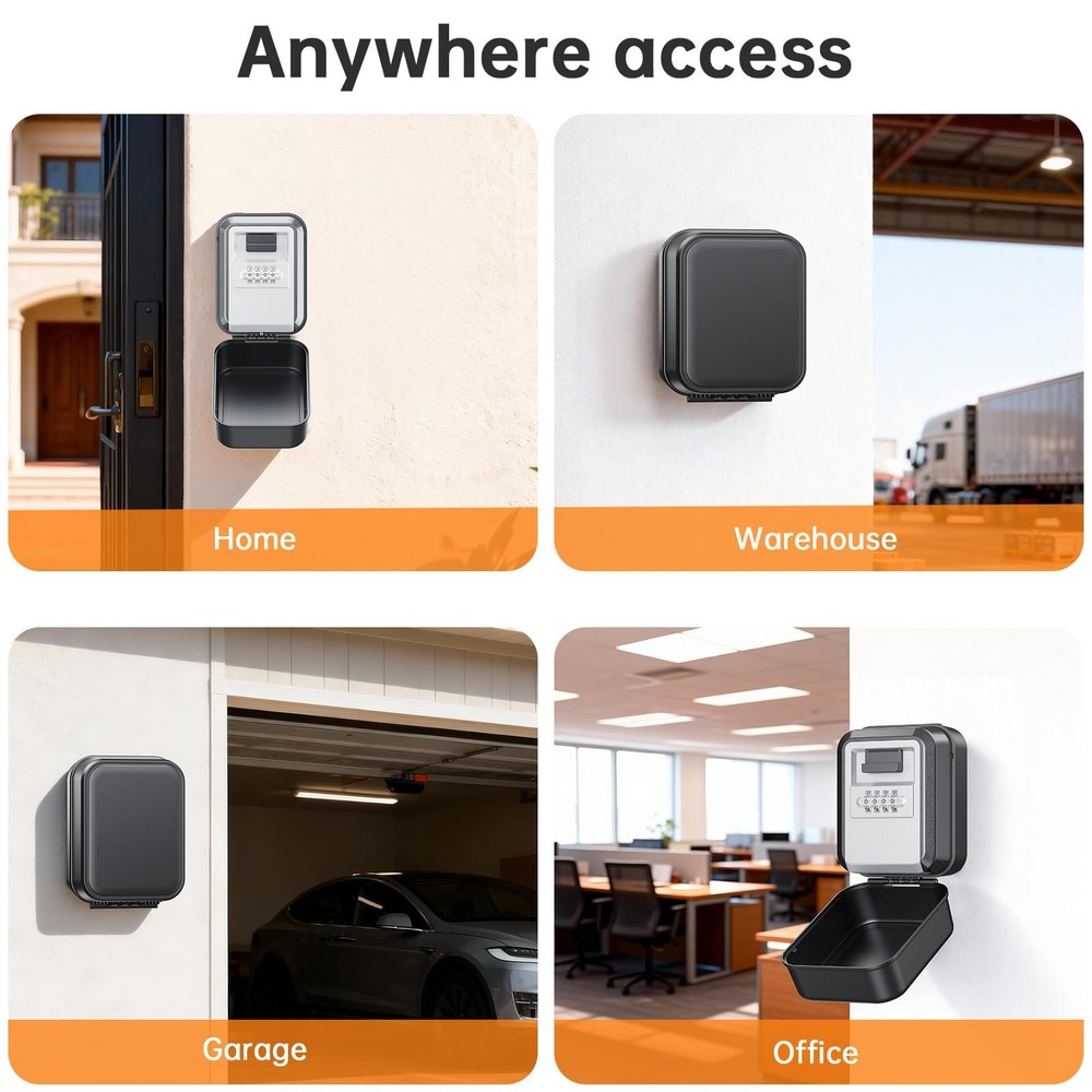Key Lock Box - Light Up, Waterproof, 4-Digit Combination | Secure Your Keys